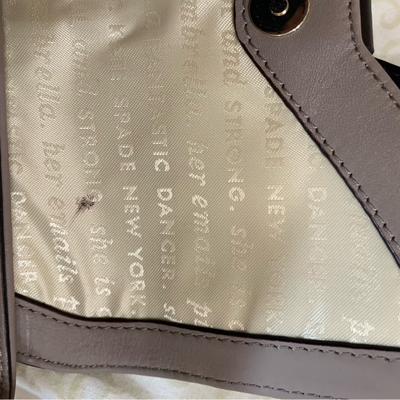 Kate Spade taupe handbag with large black bow! - Picture 4 of 6